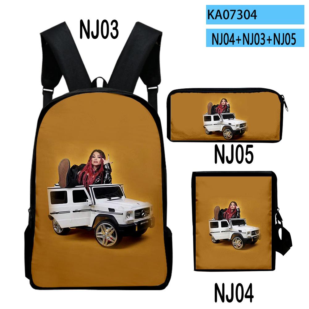 Classic VTuber Pipkin Pippa 3D Print 3pcs/Set Pupil School Bags Laptop Daypack Backpack Inclined Shoulder Bag Pencil Case