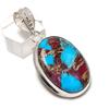 Natural Spiny Oyster Gemstone 925 Sterling Silver Jewelry Pendant 1.97" ETC-14362