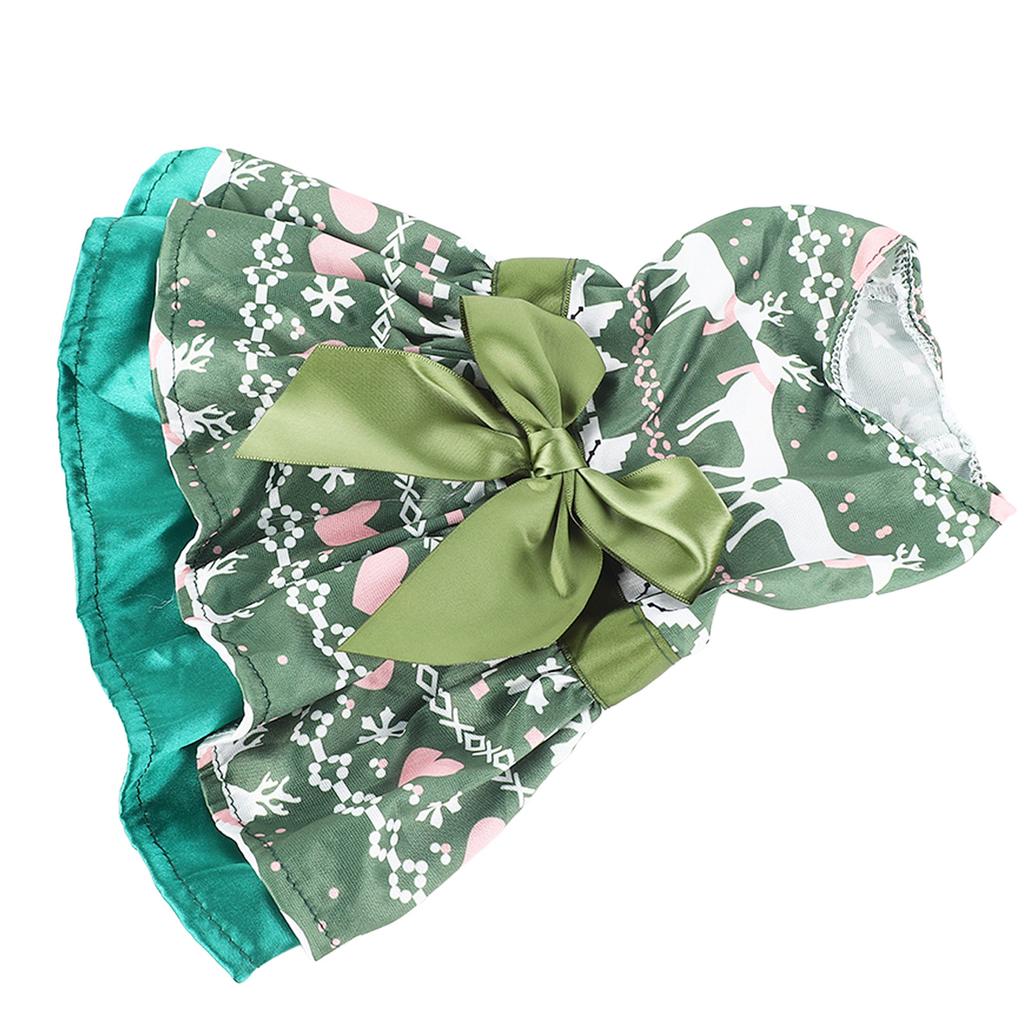 Dog Dress Fashion Cute Christmas Theme Heart Deer Pattern Puppy Summer Dress for Christmas Party