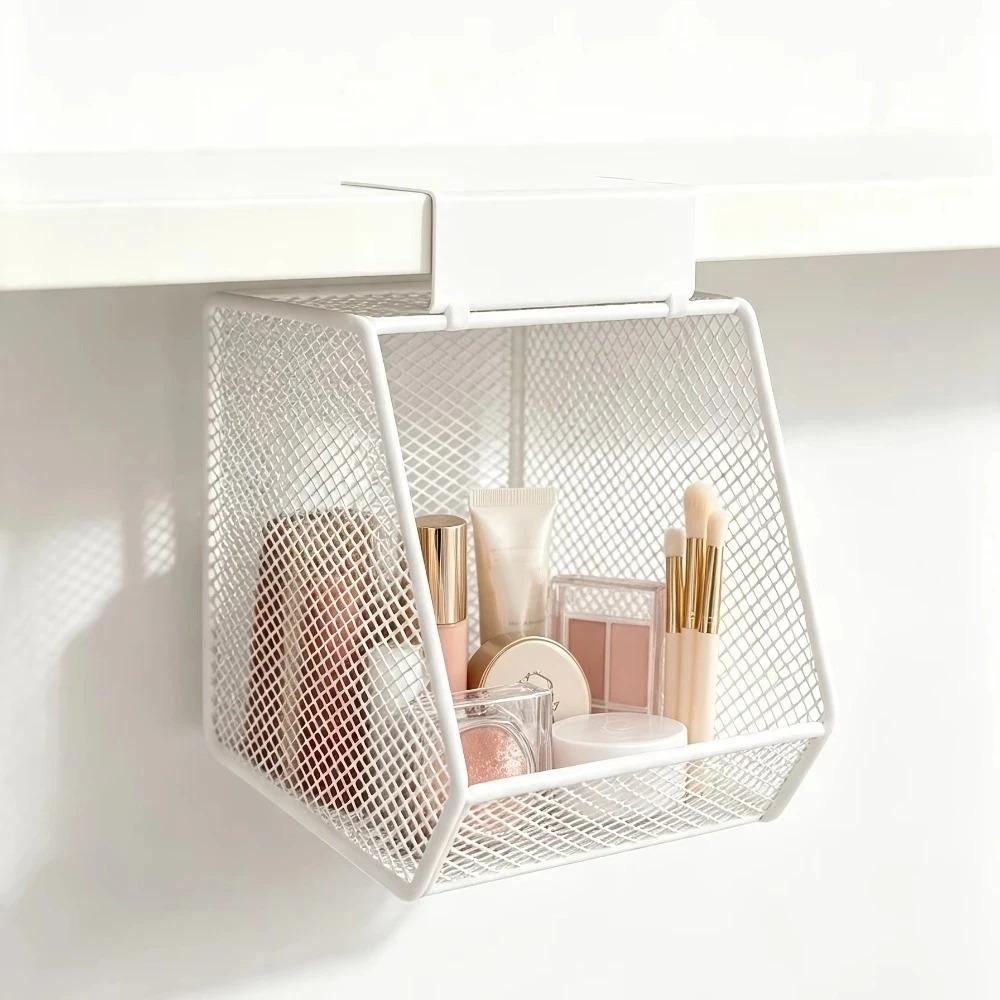 No Drill Under Cabinet Organizer Metal Mesh Bathroom Cabinet Organizer  For Bathroom Organizer