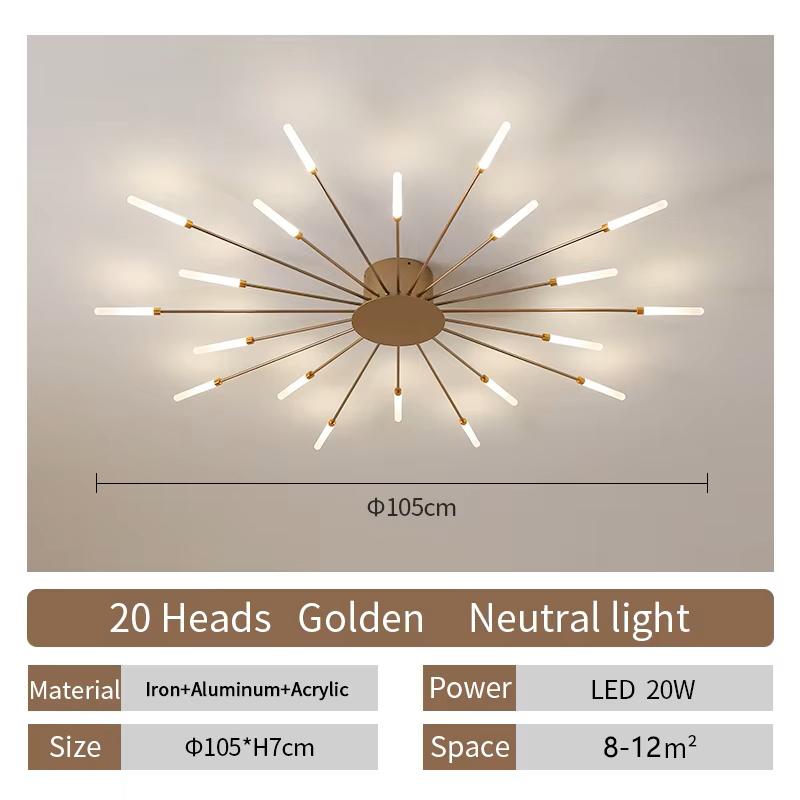 Modern Creative Fireworks LED Ceiling Lamp Nordic Living Room Lights Lustre Home Indoor Bedroom Dining Room Ceiling Chandeliers