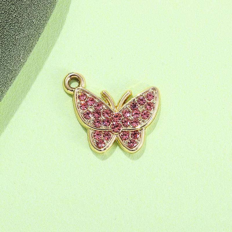 Breloque Pendentif Papillon Strass Coloré pour Bijoux, Charme pour Bracelets, Chevillères et Colliers DIY
