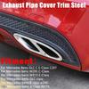 Fit For Mercedes Benz A B C E GLC GLE Class W176 W246 W205 W213 AMG Car Styling Stainless Steel Exhaust Pipe Cover Trim