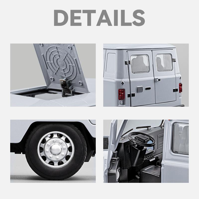 1/18 Russian UAZ TRAVELER BUS Toy Model Off Road Vehicles Alloy Diecast RV Car Models Doors Opened Sound Light Pull Back for Kid