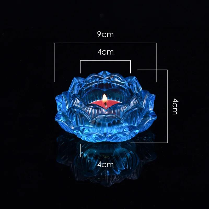 Lotus Shaped Candle Holder, Creative Articles of Worship In Front Buddha, Home, Living Room, Office Decoration, Seven Color, 1Pc
