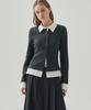 Deuloupisumeon Froze Layered Collar Shirt Cardigan [Green Stripe]