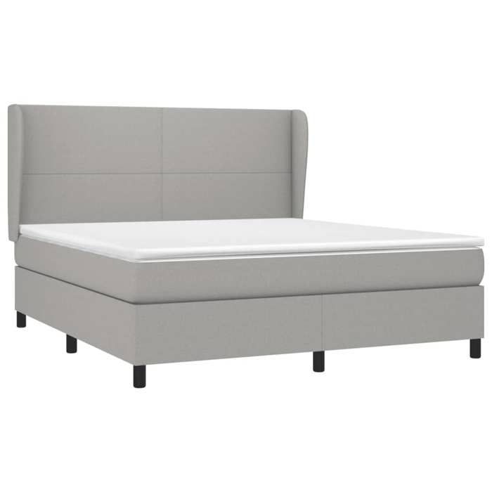 VidaXL Lit à sommier tapissier avec matelas Gris clair 180x200cm Tissu - Modèle 3127821