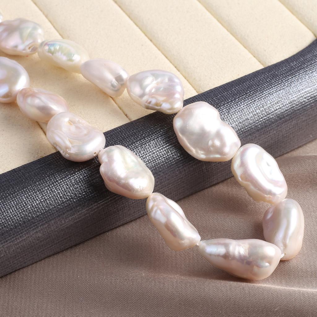 1String, White Natural Freshwater Pearls, Irregular Baroque Pearl Beads for Jewelry Making DIY, Unique Birthday Party Wedding Crafts, 36cm
