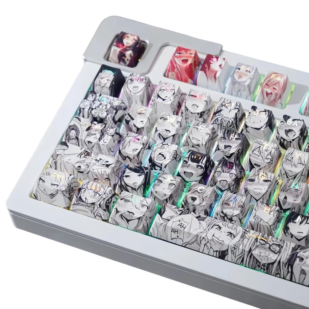108 Anime Keycaps, PBT Dye-Sublimation, OEM, for Cherry MX Switch Mechanical Keyboards (Backlit)