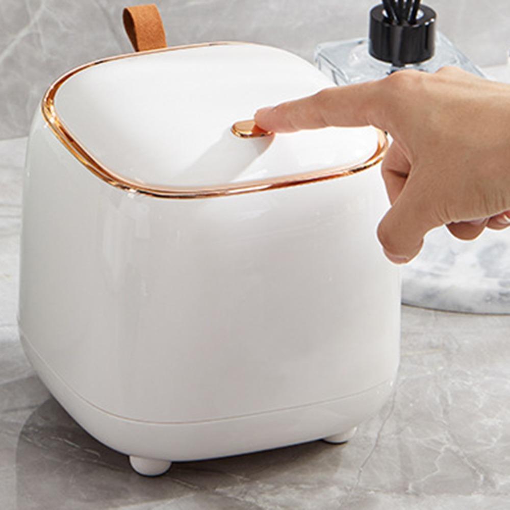 14.5x14.5x15cm Small Covered Table Paper Waste Basket Living room tea table garbage collection