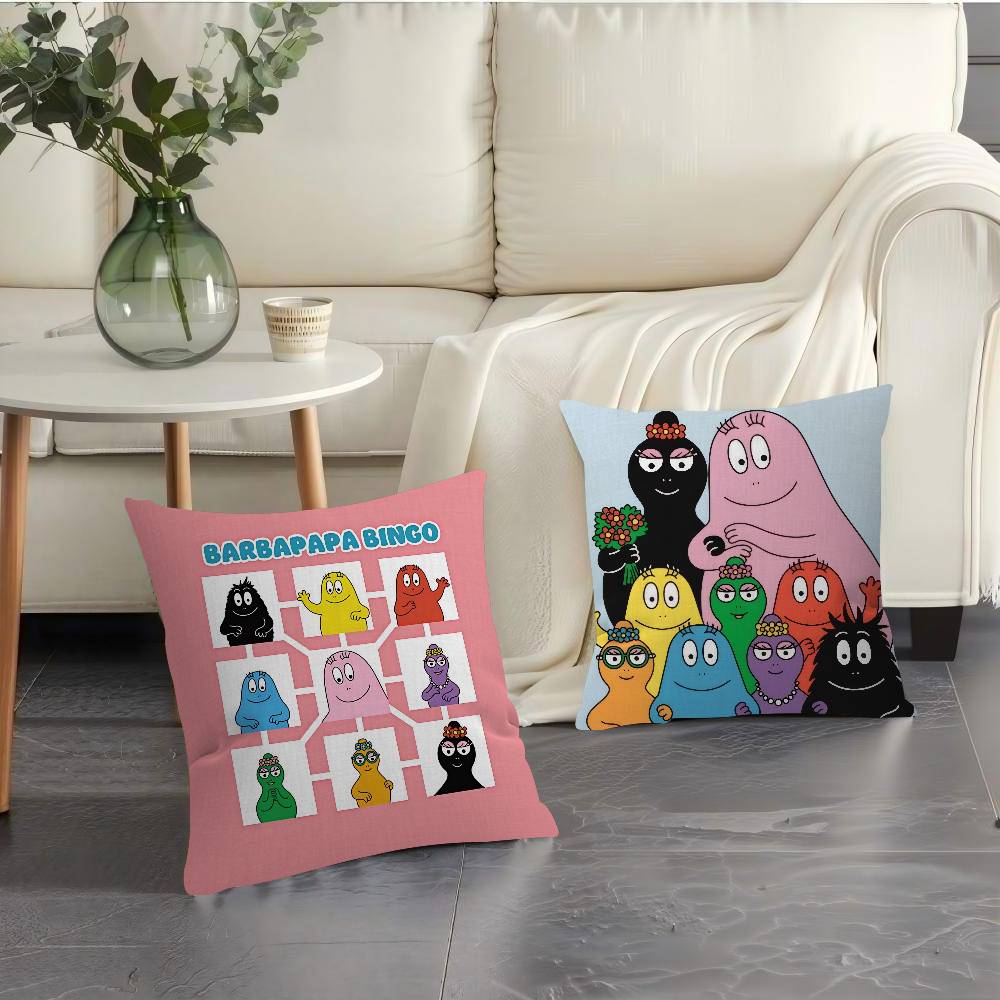 Cartoon Barbapapa Cute Maple Design Cushion Cover Happy Autumn Harvest Decor Holiday Decorati Pillow Cover