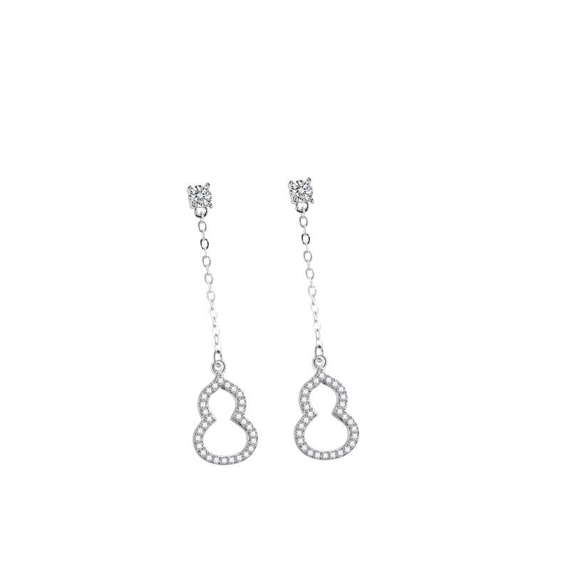 Hollow Gourd Fringed Stud Earrings Women's Fashion Light Luxury Niche Exquisite Ins Style High-end Earrings Women