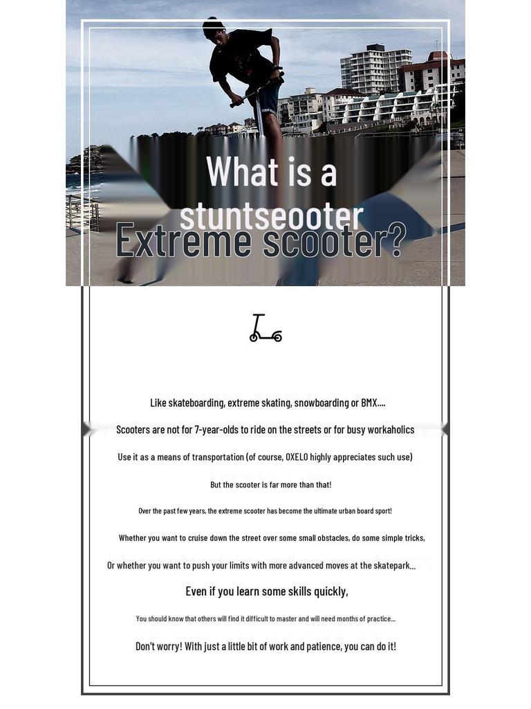 Monopattino Freestyle a Due Ruote per Stunt per Adolescenti e Adulti