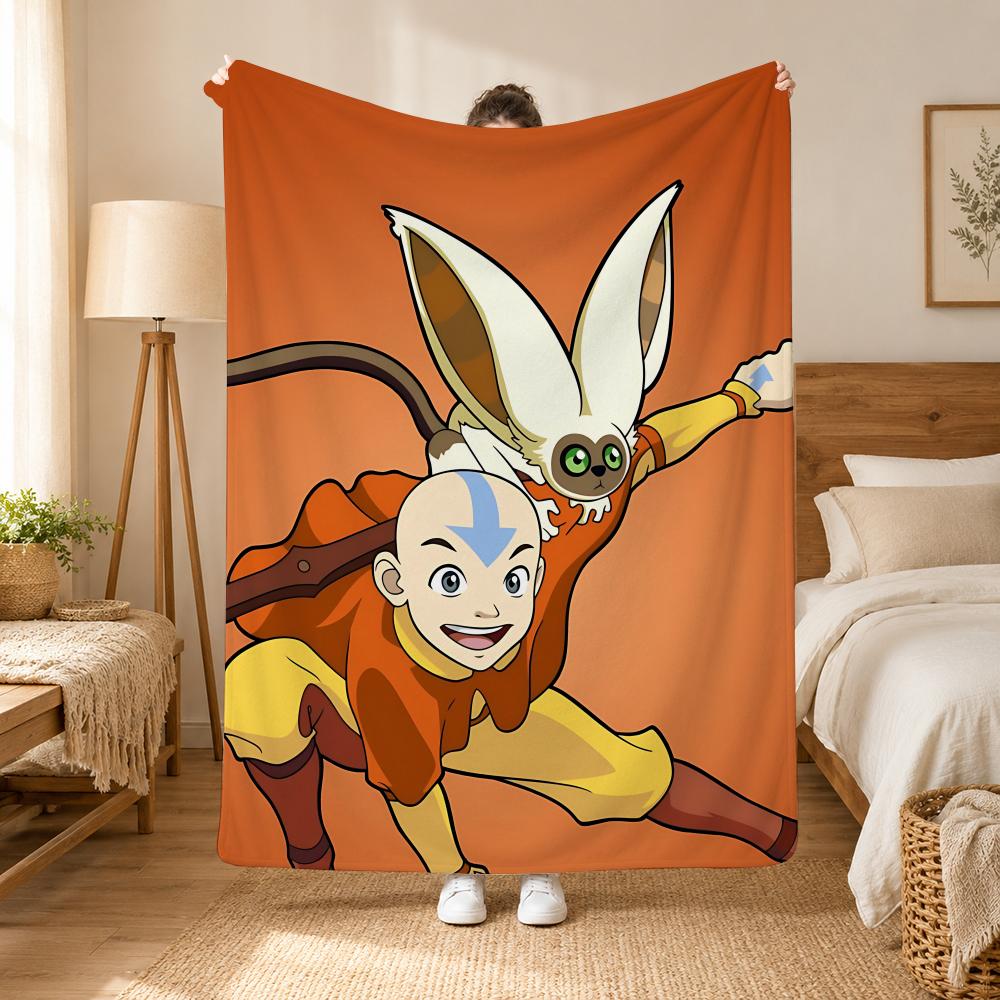 Avatar Der Letzte Airbender Cartoon Überwurf 240g Flanell Decke, geeignet für Sofas, Betten, Büros, exquisites Geschenkdecke
