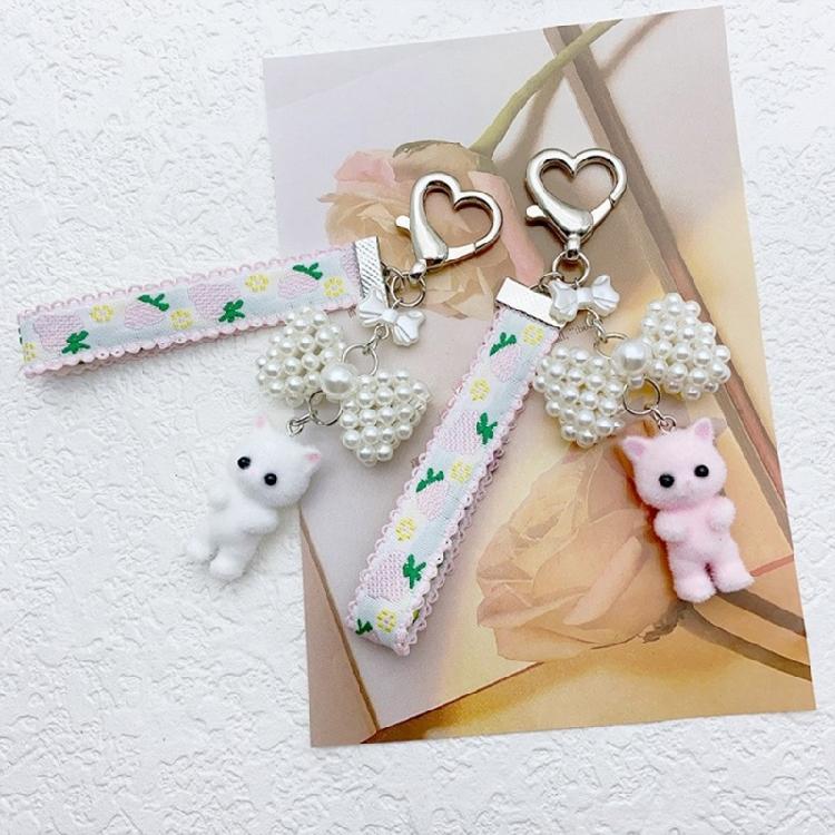 Niedlicher Tieranhänger Schlüsselanhänger Einzigartiger Katze Schleife Handy-Anhänger Taschenschmuck Schlüsselring Zubehör für Handtasche und Rucksack