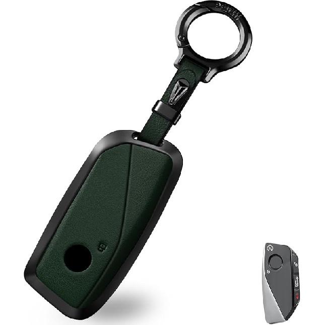 OLLEN Metal Key Fob Cover, Fit For BMW 2024 2025 2026 New 5/7 Series 740I 760I X1 X2 X3 X5 X6 X7 XM I5 I7 IX IX3 Etc, Full Protection Key Case With