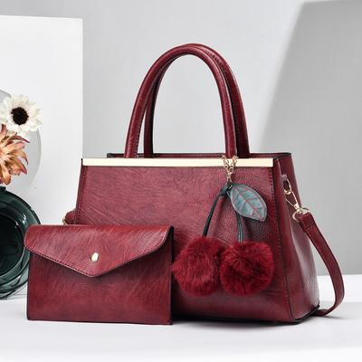 Simple Elegant Women's Handbag and Purses  New Large Capacity Fur Ball Pendant Shoulder Bag High End Womens Crossbody Bags