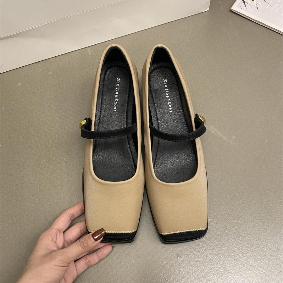 

Женские туфли-лодочки Mary Jane на массивном блочном каблуке, удобные туфли-лодочки с квадратным закрытым носком и ремешком на щиколотке для женщин, туфли-лодочки Mary Jane на низком каблуке 38