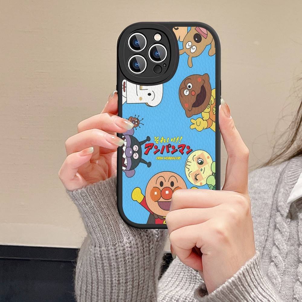 Fashion Anpanman Phone Case Hard Leather For iPhone 16 15 14 13 12 Mini 11 14 Pro Max Xs X Xr 7 8 Plus Fundas