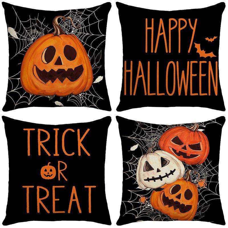 New Halloween Hot Products Pumpkin Spider Web Dining Table Indoor Outdoor Home Party Sofa Cushion Pillow