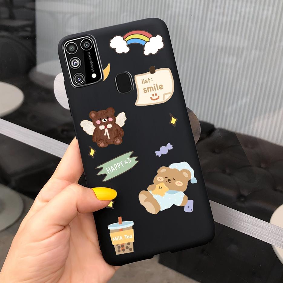 For Samsung Galaxy M31 Case SM-M315F Cute Bear Cartoon Painted Cover Phone Case For Samsung M31 M 31 GalaxyM31 Bumper Soft Funda