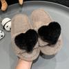 2024 Children Plush Shoes for Girl Winter New Sweet Love Fashion Korean Style Soft Anti-slippery Chic Versatile Outside Slippers