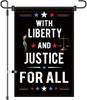 With Liberty and Justice for All Garden Ags 12x18in Double Sided Outdoor Lawn Patriotic Yard Ag Justice Advocate Yard  AAS