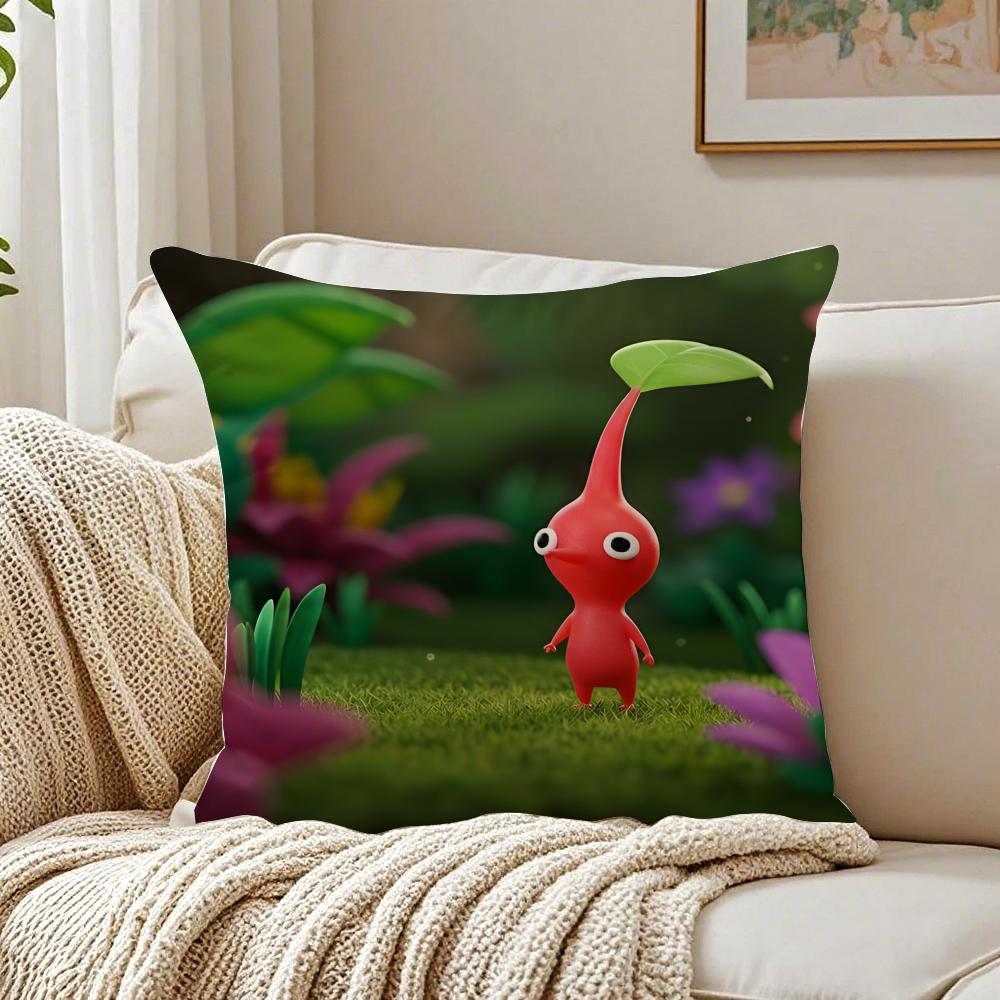 Cartoon Cute PPIKMINS Cushion Cover Pillowcase Antidustmite living Room Sofa Decor Cushion Room