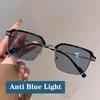 Vintage Square Sunglasses Women Men Anti Blue Light Rectangle Sun Glasses Female Eyewear Pochromic for Male Female Eyeglasses