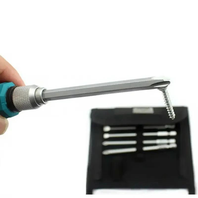9Pcs/set Precision Screwdriver Set 1/4"/6.35mm Slotted Bits With Magnetic Multitool Home Appliances Repair Hand Tools