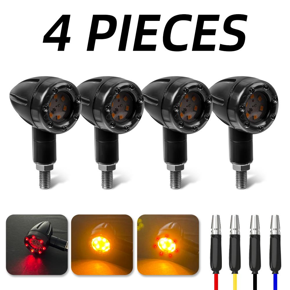 2/4Pcs Motorrad Bike Blinker Indikatoren Mini Kugel Led Bernstein Warnung Lampe Blinker Licht Für Harley Honda suzuki 12V Universal