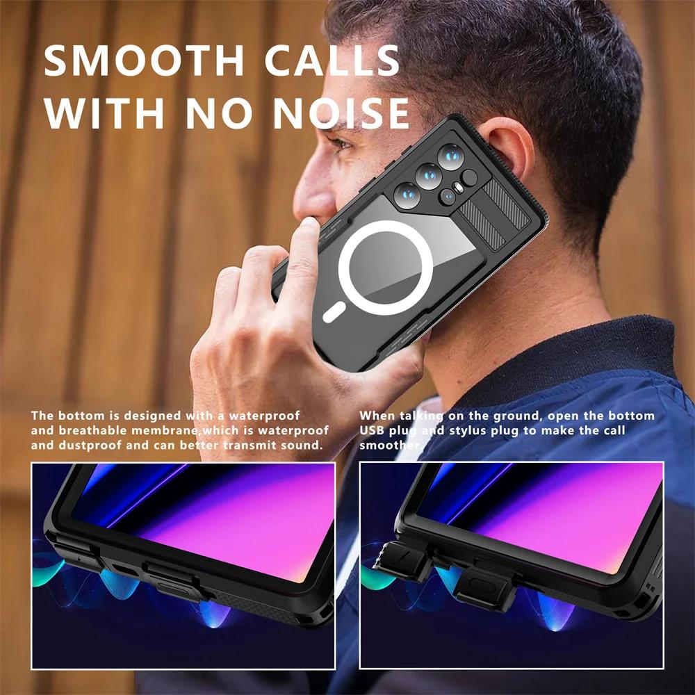 For Galaxy S25 S24 S23 Ultra Plus Waterproof Shockproof Dustproof IP68 Underwater Built Screen Protector Anti-Scratch 360 Cover