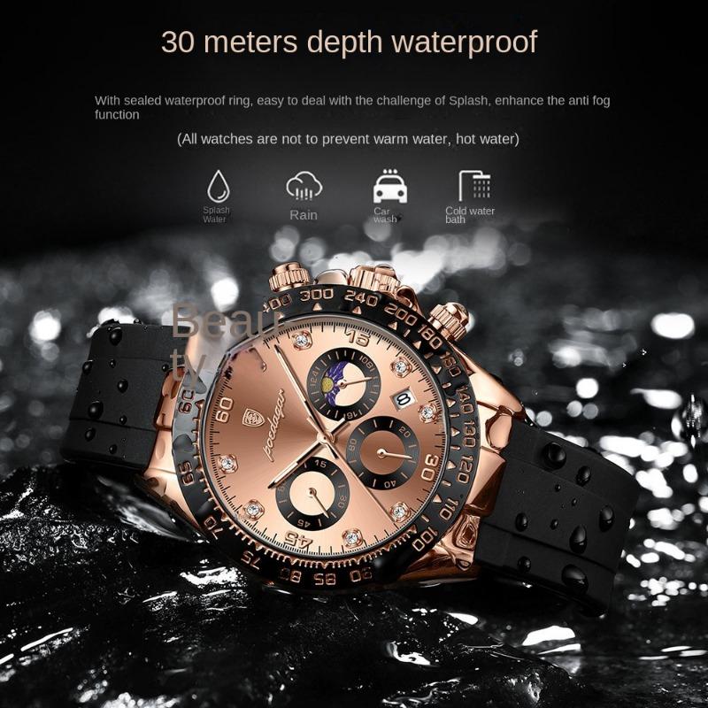 Neue Topmarke Neue Multifunktions-Herrenuhr Silikonband Mode Quarz Leuchtarmbanduhr