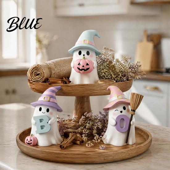 Indoor Halloween Table Centerpiece Ghost Figurine Resin Spooky Cute Statue Funny Creepy Year Round Interior Decorations Tabletop Ornament