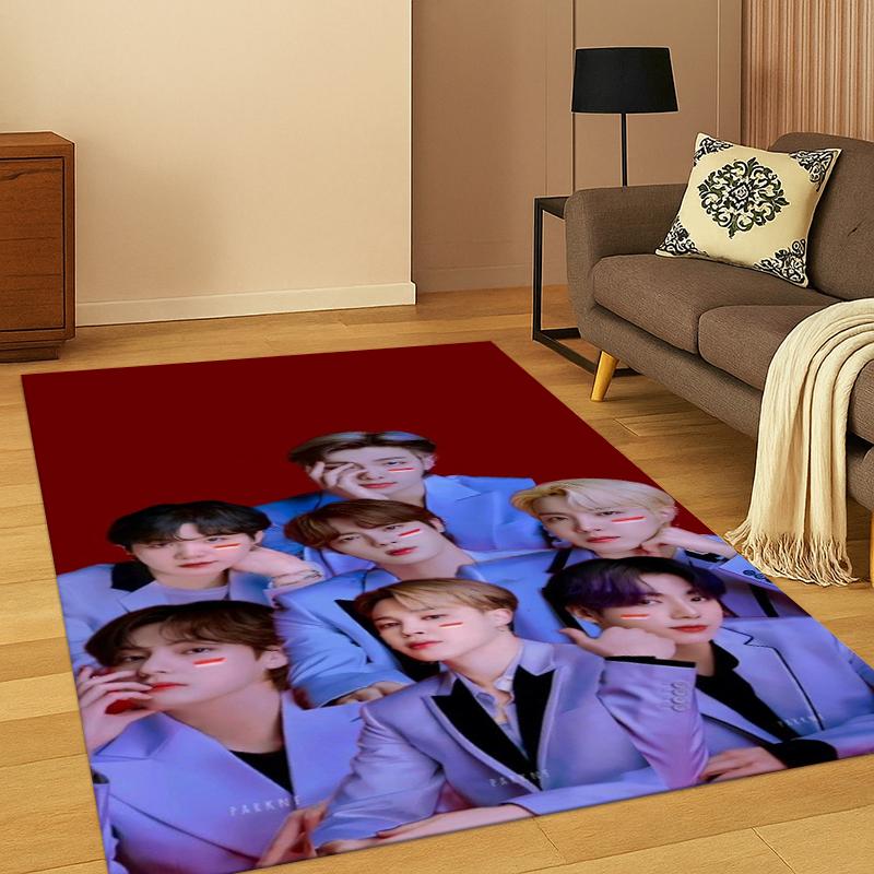 Fashion B-BTS Kpop Soft Area Rug for Bedroom Living Room Sofa,Non-Slip Carpet for Kids,Cozy Floor Mat Doormat Home Decor