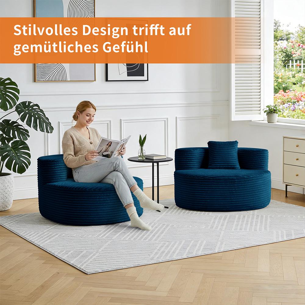 Ultra-soft Single Sofa with Backrest, High-resilience Foam.