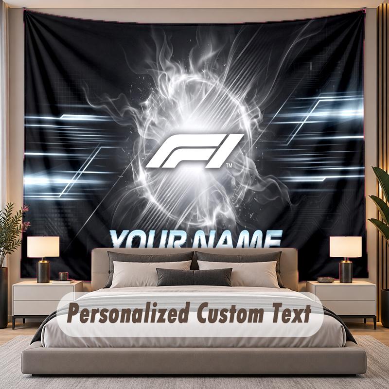 Custom Name Text Tapestry F1 Personalized Polyester Wall Tapestry For Bedroom And Room