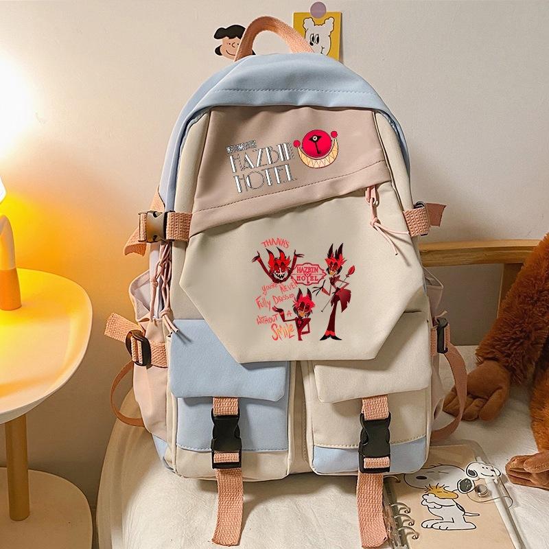 Hell Inn Boys And Girls Elementary And Secondary School Bags Cartoon Hazbinhotel Trendy Backpack Cool