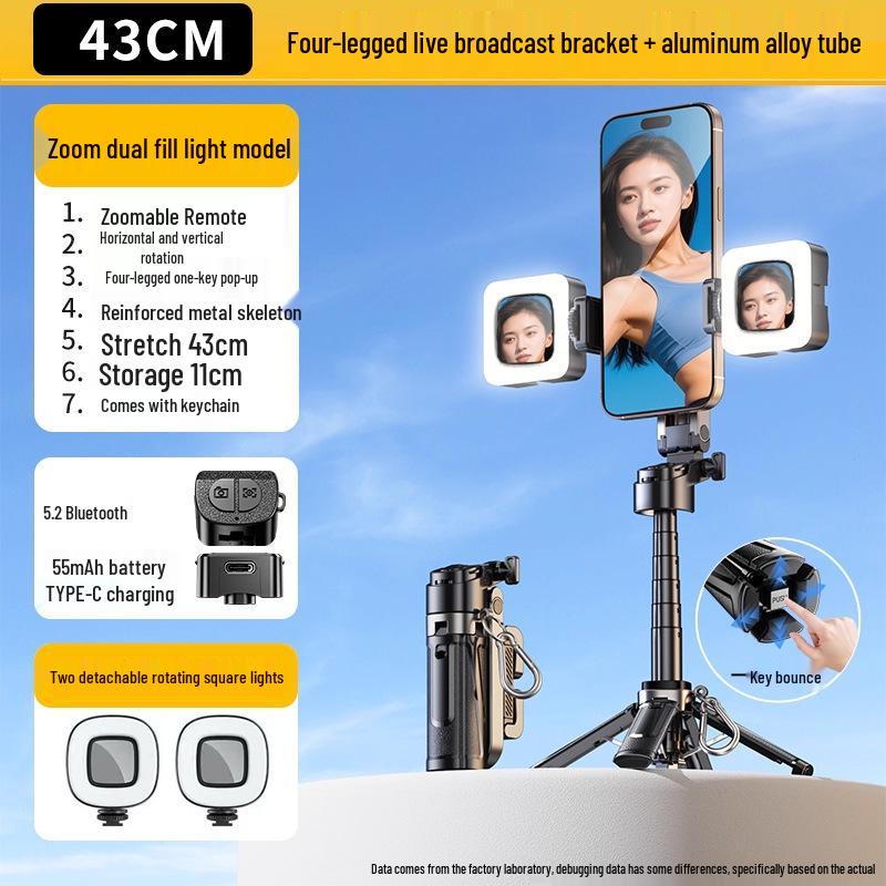 Bärbar Mini Telefon Selfiepinne & Golvstativ 2025 - Universell för Apple & Xiaomi