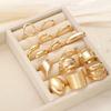 6/14/20 Pcs Imitation Pearl Flower Zircon Rings Set for Women Vintage Elegant Irregular Gold Color Open Ring Party Jewelry Gifts