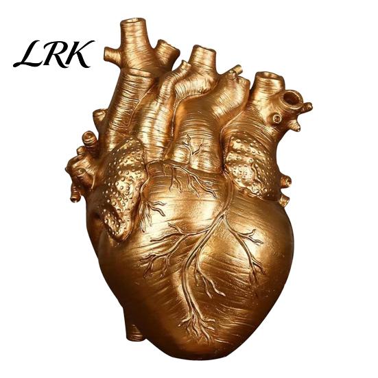 Resin Flower Vase Heart Shaped Vases, Vase, Creative Holder, Modern Art Decorative Style for Home Wedding Valentine Gift Desktop Living Room