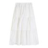 Women's Summer New Style Student Gentle White Stacked Skirt Umbrella Skirt High Waist Mid-length A-line Skirt Long Skirt