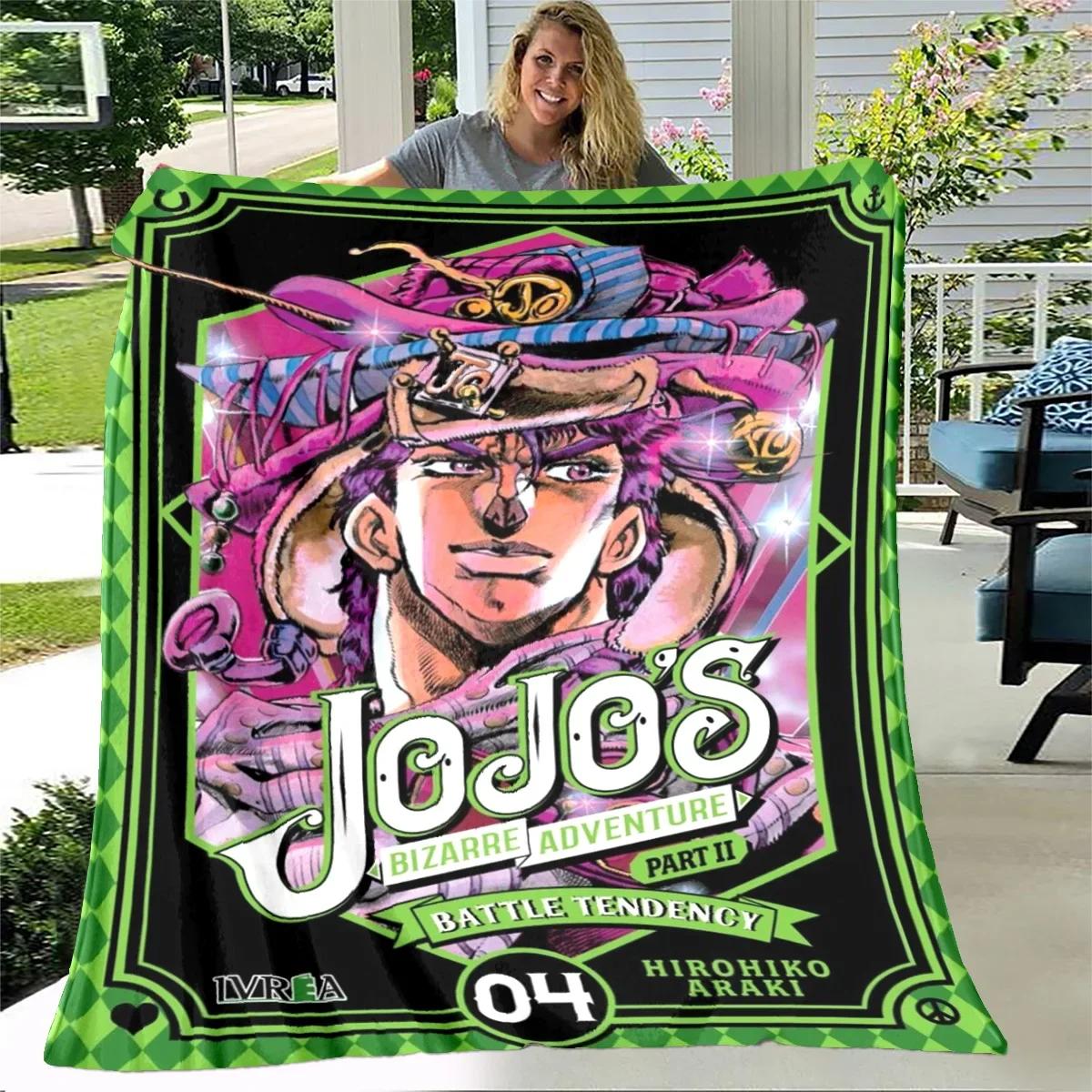 

3D Print Jojos Bizarre Adventure Anime Blanket Soft Sofa Cover Throw Blanket Fleece Tapestry Warm Bed Blanket for Bedroom Couch 75x90cm