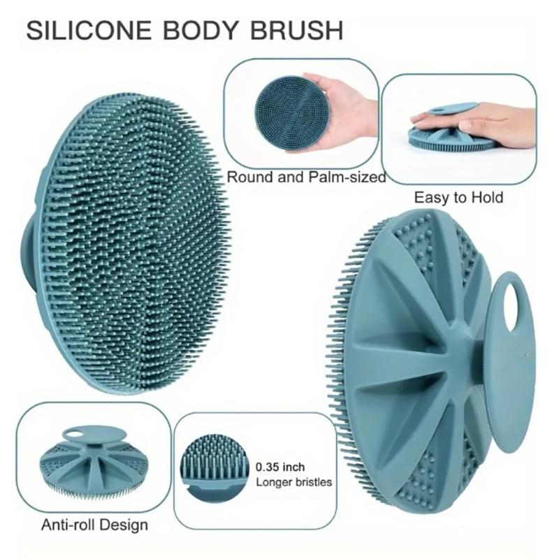 Scrubber corporal din silicon moale Perie de șampon Perie de curățare pentru duș de mână Perie de baie exfoliantă Masaj pentru cap Instrumente de baie
