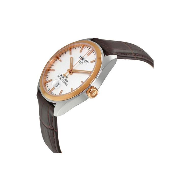 TISSOT PR100 Collection Quartz Movement Men's Watches Watch 39mm White Dial Stainless Steel Case Leather Strap T101.451.26.031.00