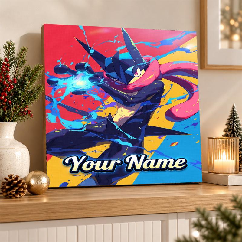 Greninja Custom Name Diamond Painting Personalized 5D Full Drill DIY Diamond Art Home Decor