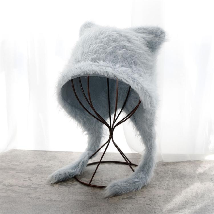 Winter Teens Bear Ear Earflap Beanie Windproof Trapper Hat Ear Protector Hat Adult Winter Cycling Skiing Supplies