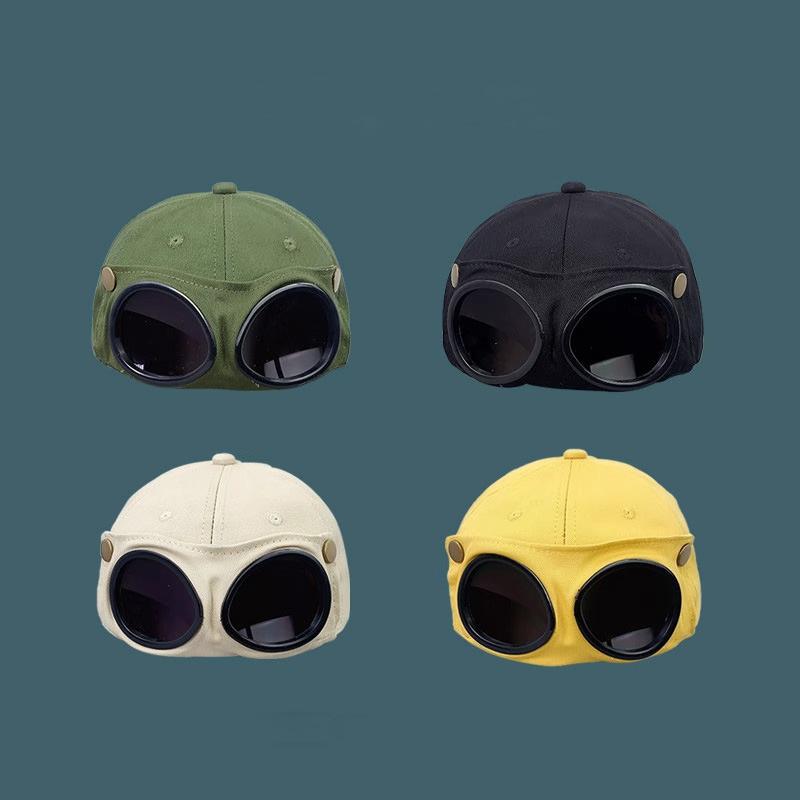 New Fashion Pilot Hat Summer Personality Glasses Baseball Cap Unisex Trend Sunglasses Baseball Cap