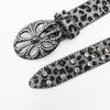 Y2K Retro Leopardendruck Strass Ledergürtel - Millennial Style Jeans Accessoire