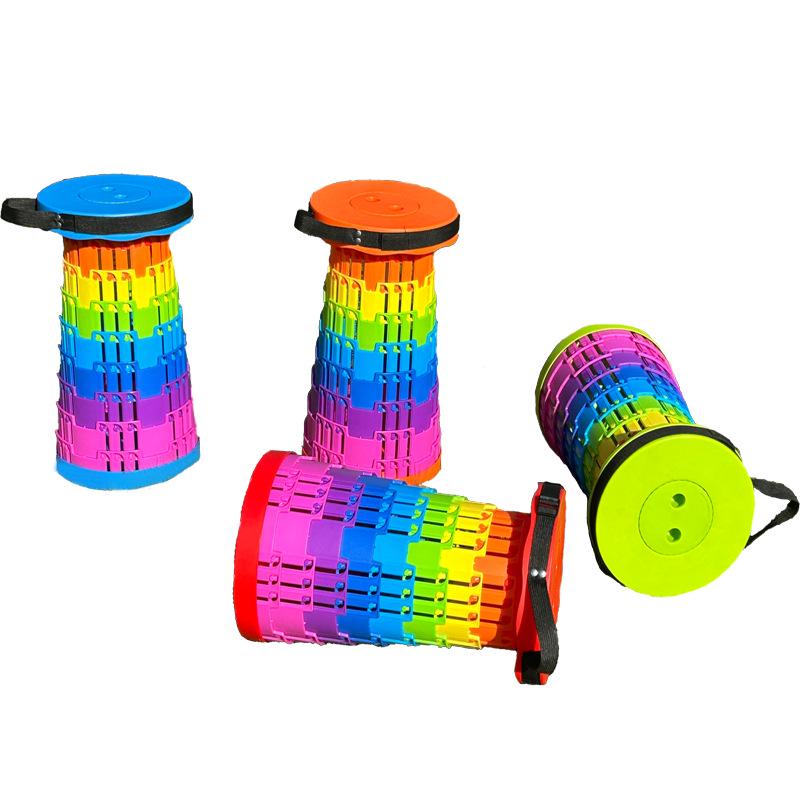 Collapsible Outdoor Travel Stool - Portable Adjustable Seat for Camping, Fishing, and Queuing